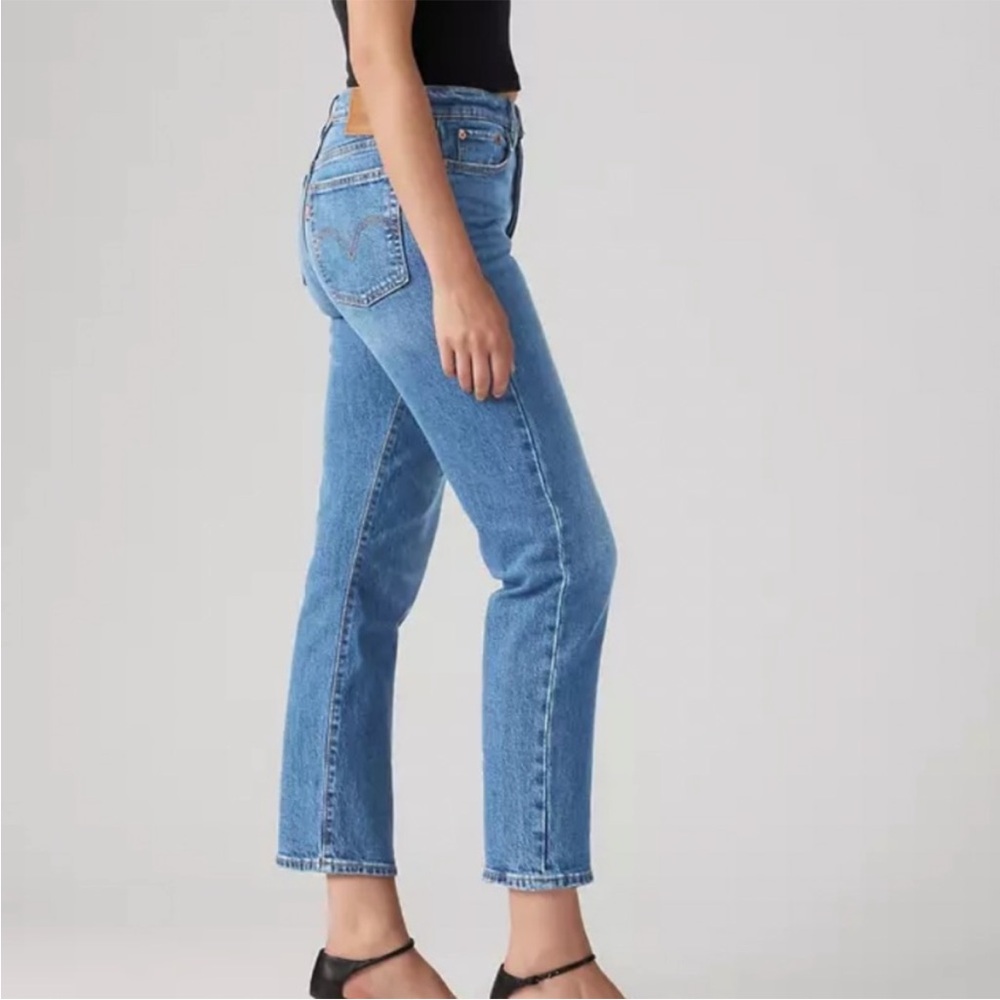 Levi’s 34 x 28 Jeans Wedgie Straight Ankle button fly Christina Light Wash NWT - Picture 5 of 14